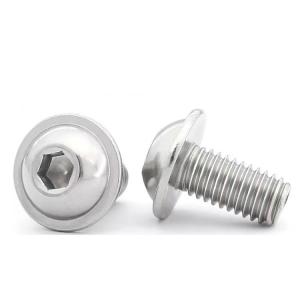 China ISO7380.2 Stainless Steel Flanged Button Head Screws Hex Socket Round Hat A2-70 wholesale