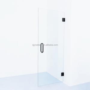 China QJY-HD Tempered Glass Black Adjustable Hinged Single Framleless Shower Door for Living Room wholesale