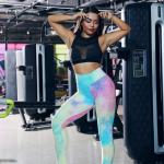 Tie Dye Xl Workout Leggings Polyester Spandex Material Butt Lifting Breathable