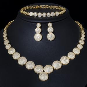 China Luxury Jewelry Full Crystal Cuban Chain Bracelet Necklace Hiphop CZ Jewelry Chain Necklace Bracelet Earring jewelry sets wholesale