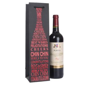 China Factory Wholesale Fancy Luxury Gift Packaging with Handles Custom Printed Bottle Paper Wine Bags wholesale