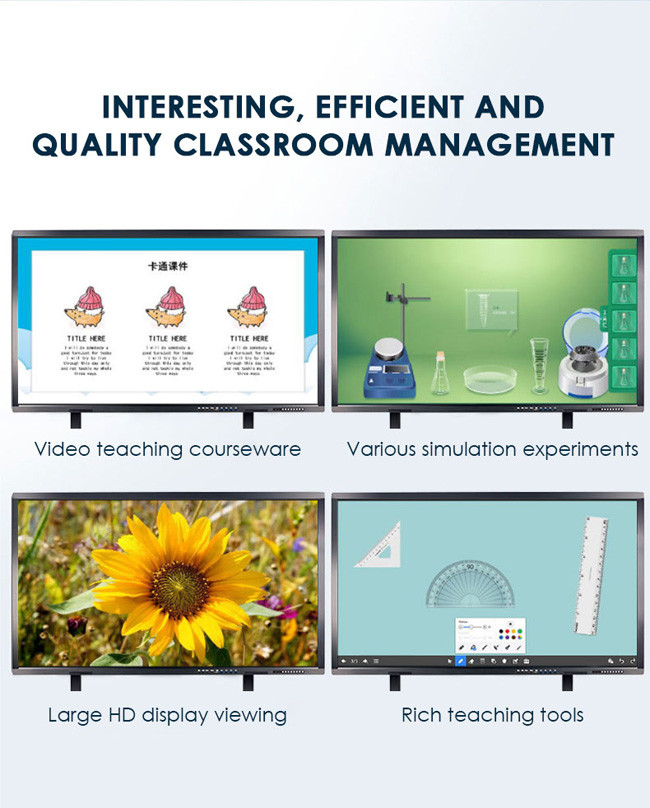 TFT 75 Inch Interactive Flat Panel Digital Smart Board For Conference