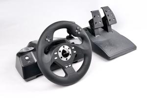 China Big Digital / Analog Video Game Steering Wheel And Pedals wholesale