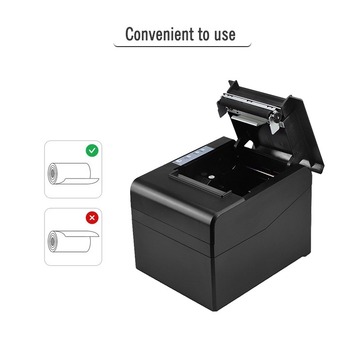 Black 80mm POS Printer 260mm/Sec USB Thermal Receipt Printer