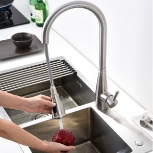 China Retractable Touch Control Smart Kitchen Faucet Sus304 With Ceramic Drip Free Cartridge wholesale