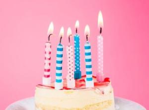 China Spiral And White Dots Printable Birthday Candles With Holders For Cake Decorations wholesale