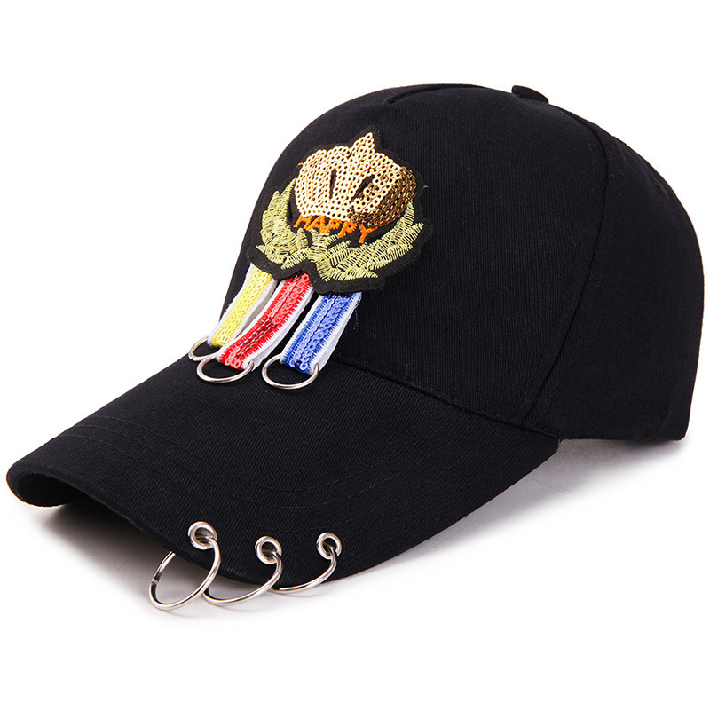 High Quality New Fashion Casual Hip-hop rivets Sport Cap Custom Unisex Ponytail trucker hat color:dark blue size:adult
