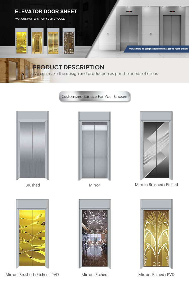 Customized Hairline Ss Sheet Embossed Finish Elevator Stainless Steel Sheet