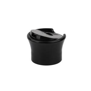 China Plastic Press Type Disc Top Cover Black 24/410 Flip Top Caps For Cosmetic Packaging wholesale