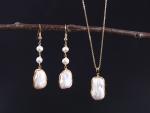 Natural Baroque Pearl necklace natural metallic baroque pearl necklace special