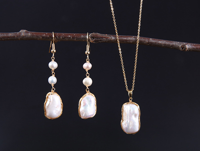 Natural Baroque Pearl necklace Irregular Pearl Choker Necklace For Women Punk Jewelry Baroque Pearl Necklace Jewelry Set