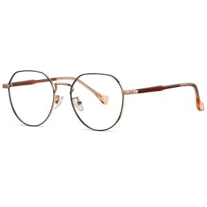 China Blue Light Blocking Acetate Metal Glasses Vintage Round Anti Blue Ray Eyewear wholesale