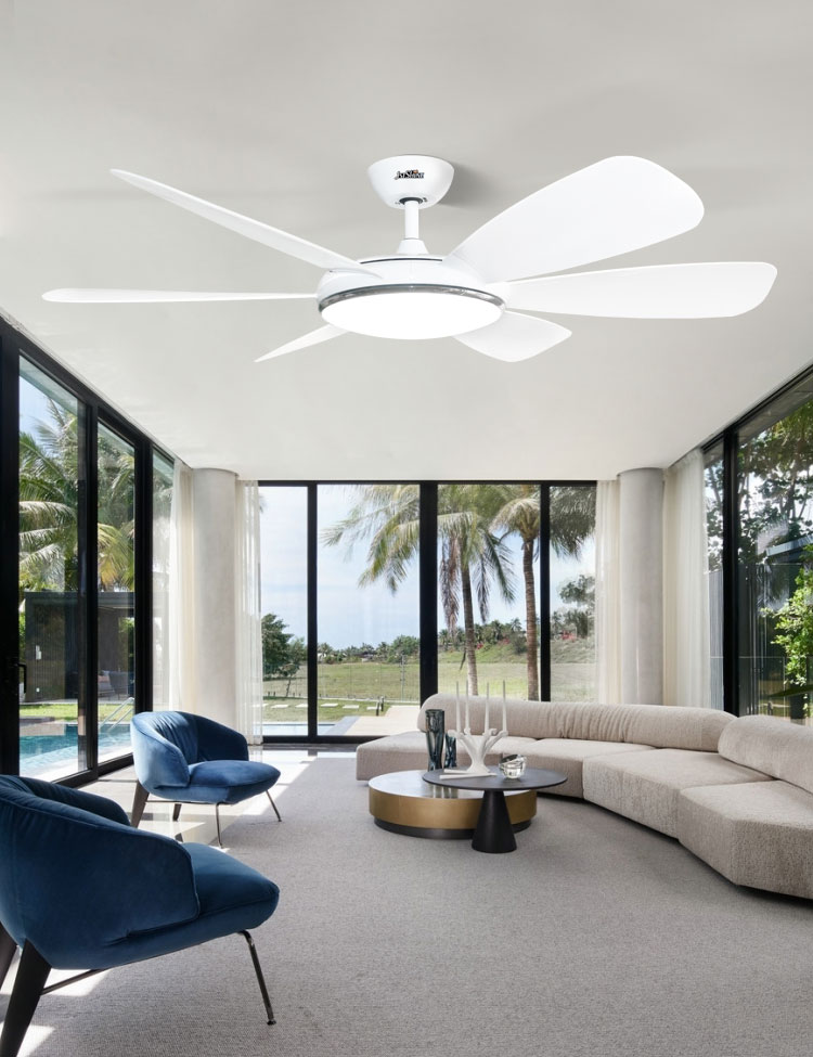 10- 6-Blade LED Ceiling Fan with Remote Control and Customizable Suspension Length