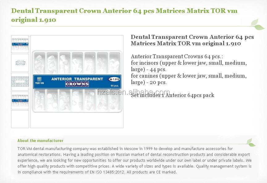 Transparent Temporary Preformed Pre-Crown Matrices Matrix for Dental Tooth Crowns Anterior Posterior Adult Kids Deciduous