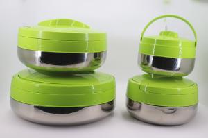China Office Stainless Steel Lunch Box Keep Warm Wtih Green Cover 2L - 10L Capacity wholesale