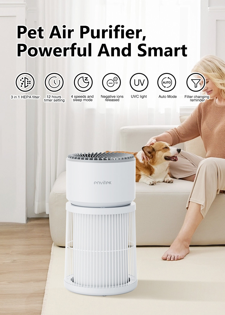 Portable VOC Pet Air Purifier HEPA Filter With Active Carbon