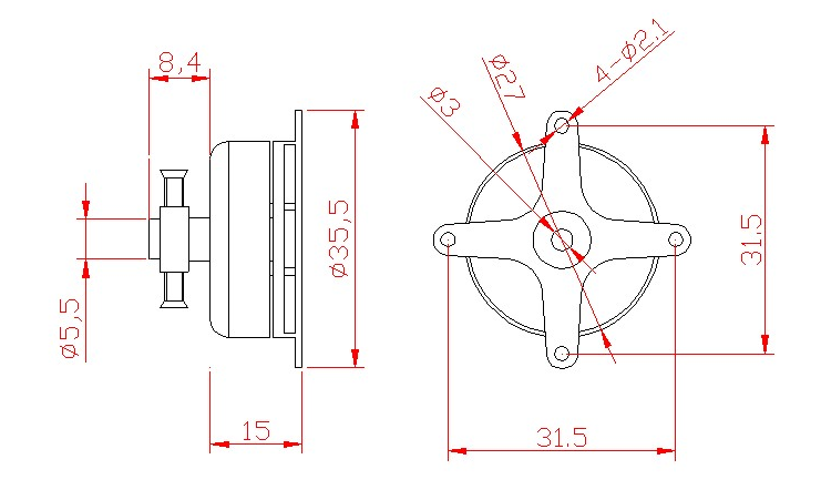 Low Electromagnetic Interference 28mm Sensorless BLDC Motor