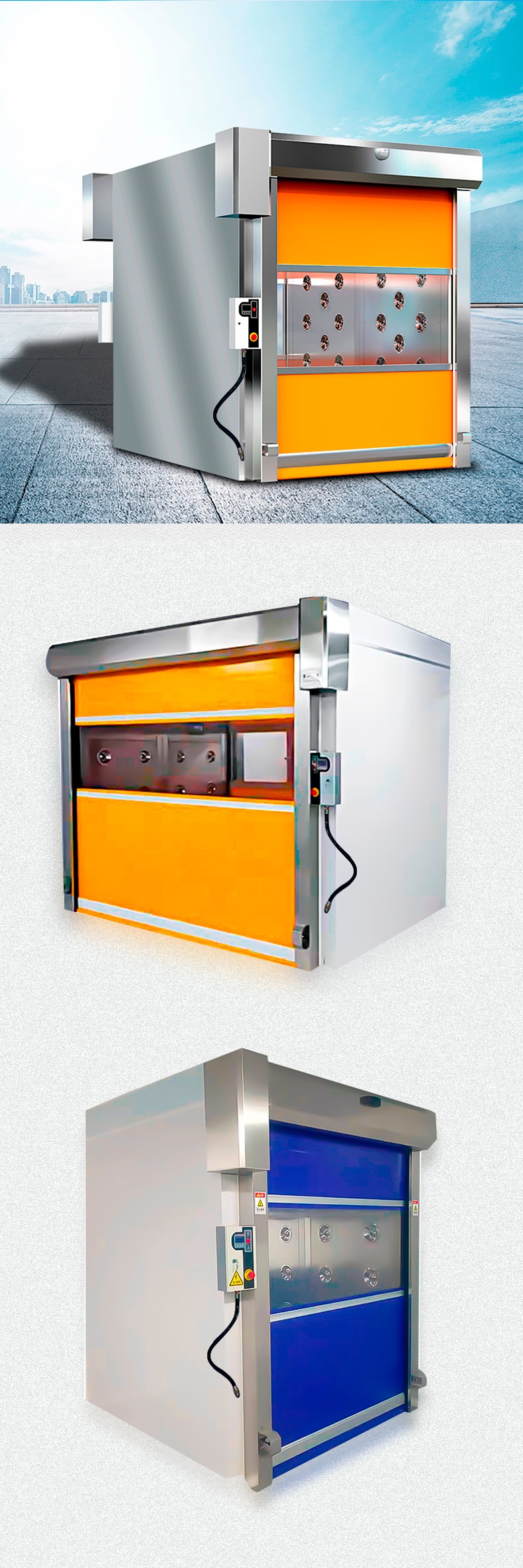 MRJH Curtain Fully Automatic Air Shower Room Custom 304 Stainless Steel Air Shower