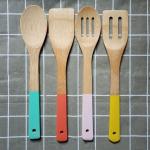 Natural Kitchenaid Bamboo Spatula 30cm Length Long Handle Cooking Utensils