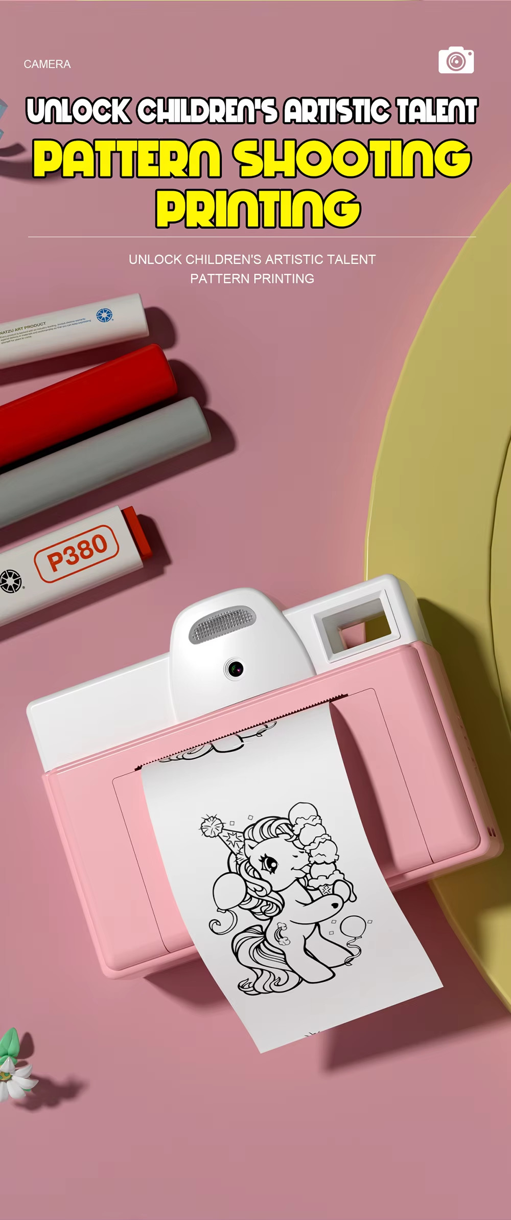 HD Photo Childrens Printable Camera Toy 200dpi Pattern Shooting