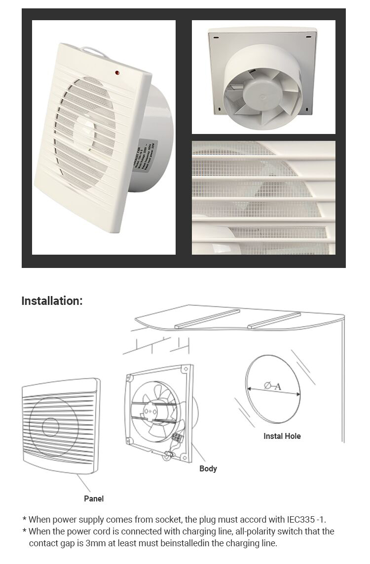 Hotels Mounting Mixed-Flow 2 Speed Inline Extractor Fan for Hydroponic Growing Systems