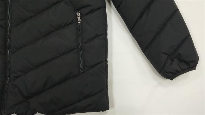High Shine Mens Hooded Padded Jacket Sports Long Padded Navy Coat Thin