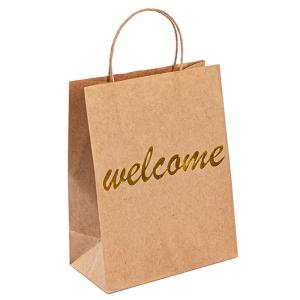 China Takeaway Kraft Handle Paper Bags Compostable With 10kg Capacity wholesale