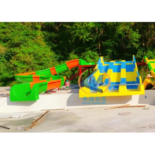 Fiberglass Material Water Single Spiral Slide 6-8mm Thickness For Swimming Pool