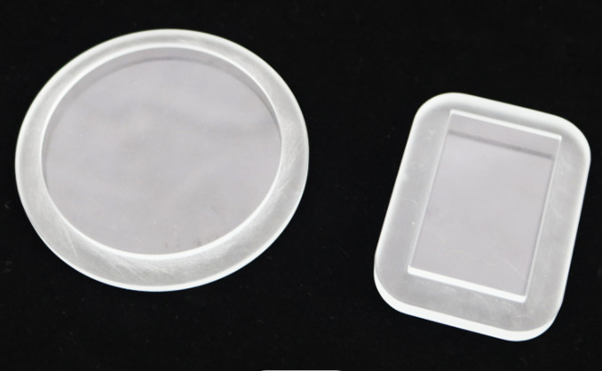 Optical Grade Round / Square High Borosilicate Glass Smooth Surface Tempered Step Glass For Light Cover