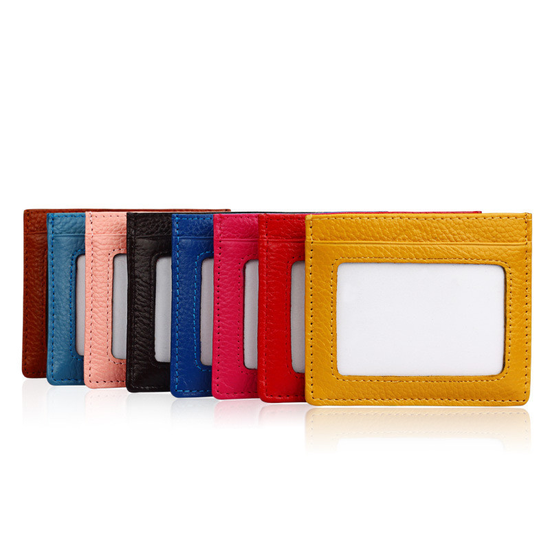 Colorful Promotional Leather Card Bag Card Container Logo Customized