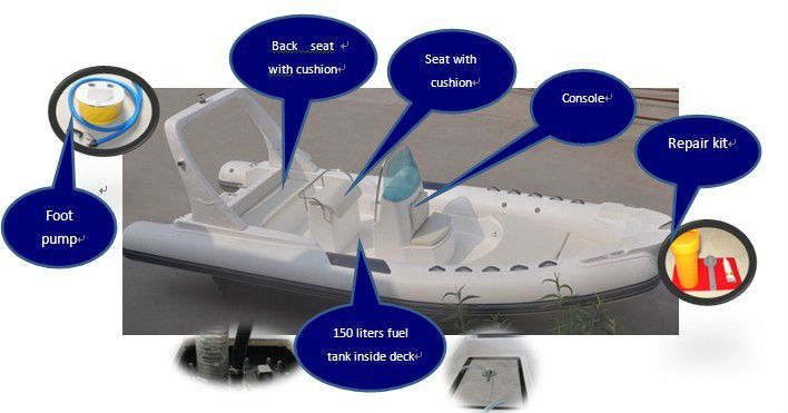Hypalon/PVC Rigid Hull Inflatable Boat (RIB)