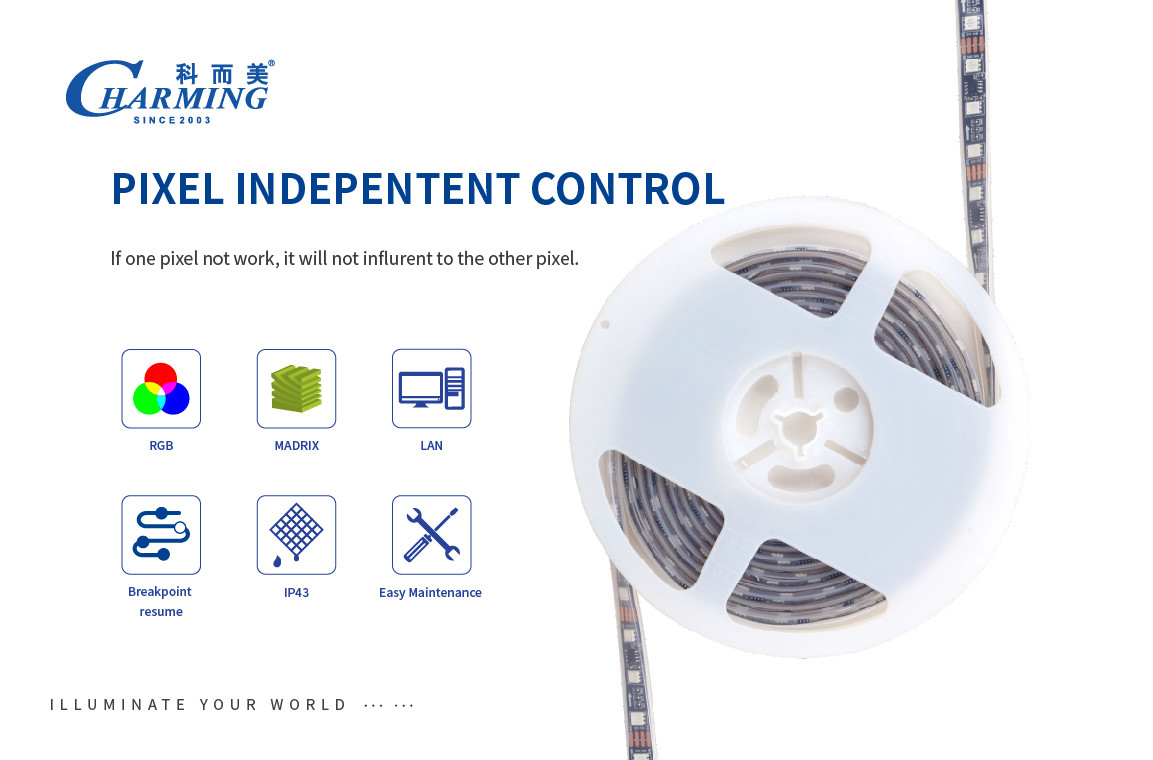 IP65 SMD 5050 RGB LED Strip Light 60PCS/M Practical Length 5M