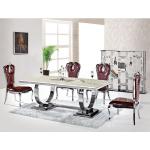 Silver 150X90X75 Luxury Comfort Dining Table 6 Seater Tempered Glass Top