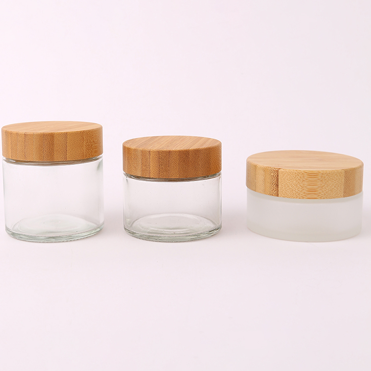 Empty Glossy or Matte Round Shaped Cosmetic Glass Cream Jars with Lid Collar Material Glass 5g 10g 15g 20g 60g Industrial