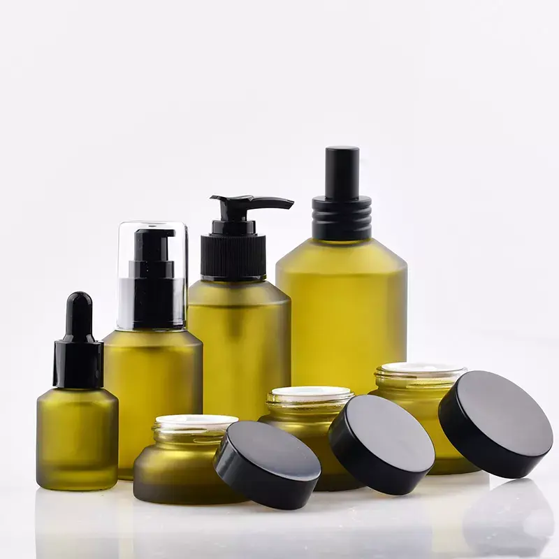 Black Essential Oil Serum Slip Shoulder Glass Dropper Bottle With Screw Cap