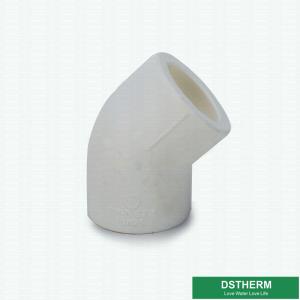 China Reliable Installation Ppr Pipe Accessories White 45°Ppr Female Elbow wholesale