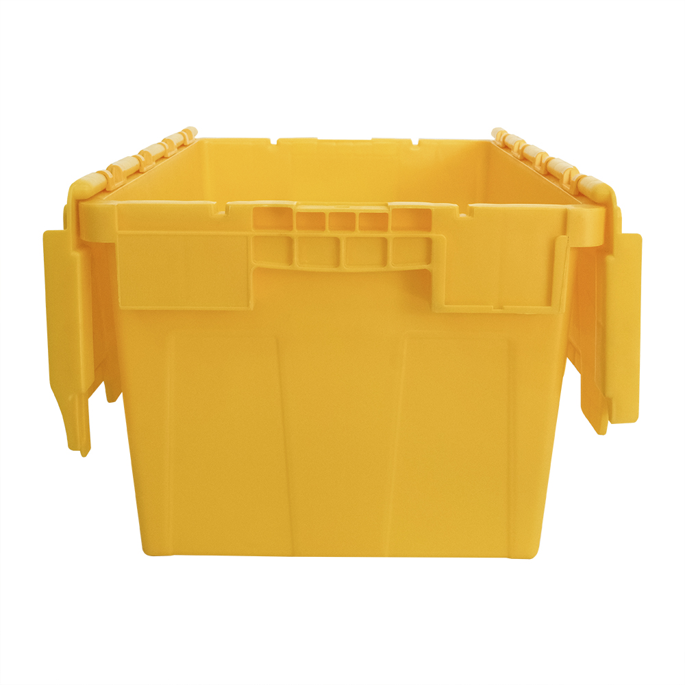 Transport Logistic Turnover Essential Stackable Solid Box Style Plastic Crate with Lid