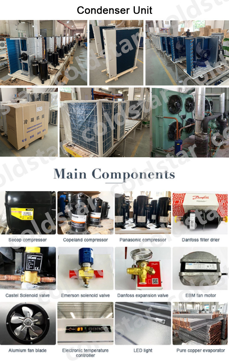 Supermarket Split Compressor Display Refrigerator With Double Layer Glass Door