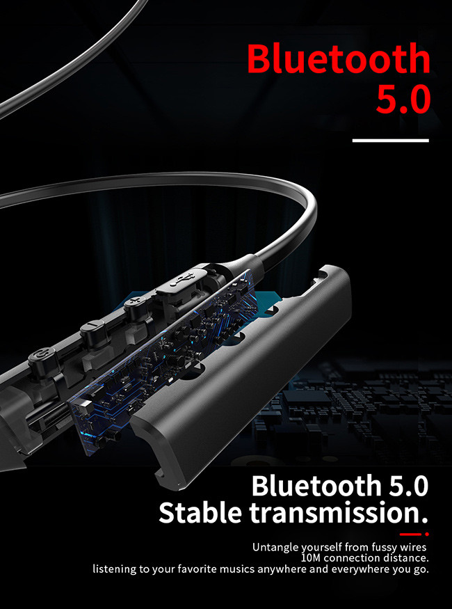 Waterproof Sport Microphone Q12 10h Neckband Bluetooth Earbuds