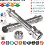 Metal Cable Gland Long Thread IP68, 304/316 Stainless Steel PG & Metric Cable