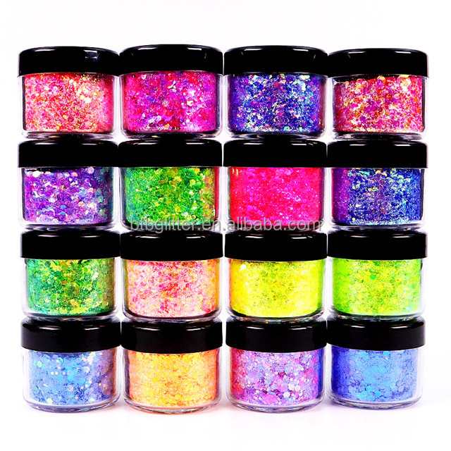 Glittering Bling Open Circle Shaped Cosmetic Glitter for Nails Face Body Makeup Occasion Wedding Party Home Decoration