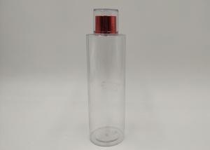 China Cylinder Transparent PET Plastic Cosmetic Bottles Double Cap Toner Bottle wholesale
