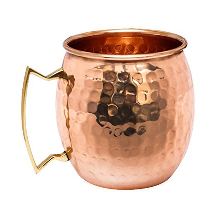 16oz Moscow Mule Mugs Bar Tool Set Hammered Copper Mugs With Stainless Steel Lining