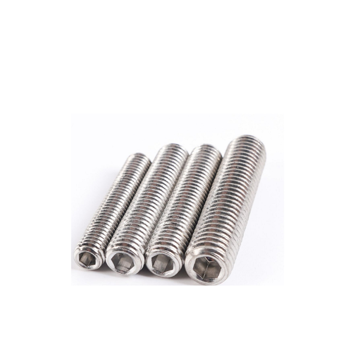 M4-M10 SS304 Metric Hexagon Socket Set Screws with Flat Point ISO 9001 2015 Certified