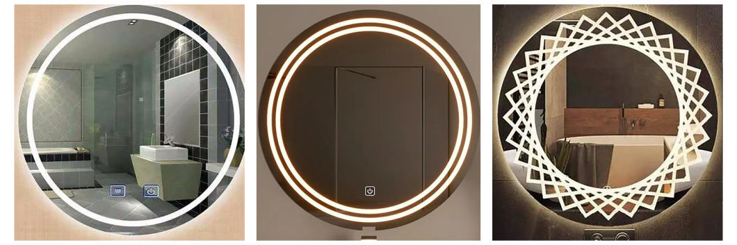 2022 New Sandblast Designs Glass Makeup Mirror for LED Touch Decorative Mirror