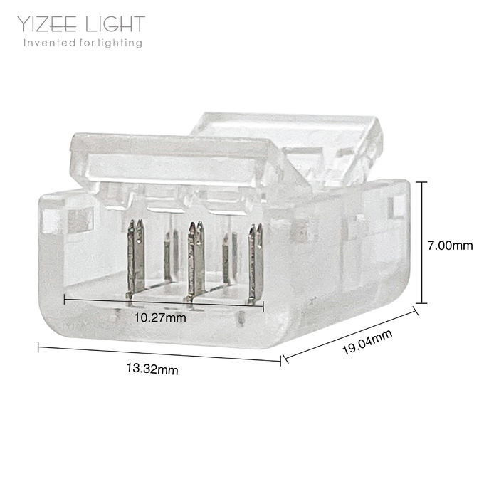 3 PIN 10mm PCB To PCB SMD Solderless LED Strip Connector Transparent