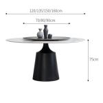 Polished Marble Round Dining Room Tables With Stainless Steel Legs