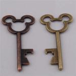 Die casting antique bronze head key shape beer bottle opener, innovative wedding
