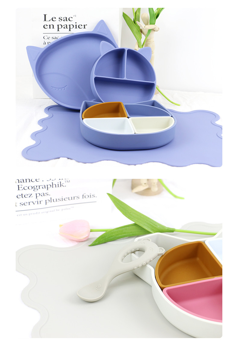 Colorful Personalised Silicone Placemats Eco Friendly For Toddler Baby