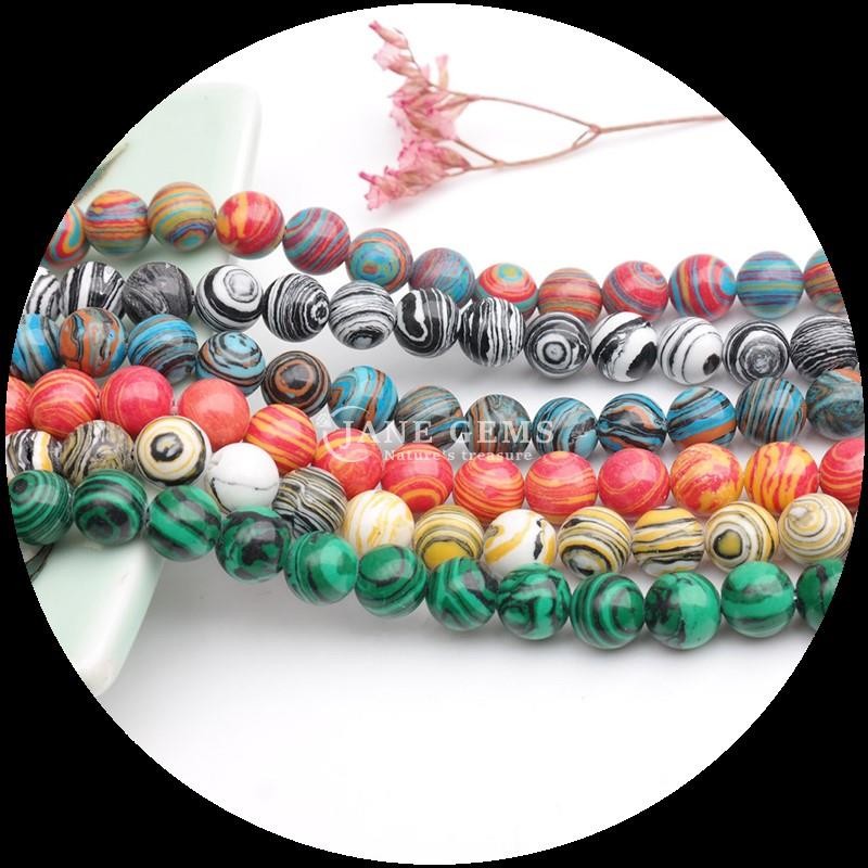 Gemstone Bead Various Synthetic Color Malachite Beads for DIY Jewelry Making